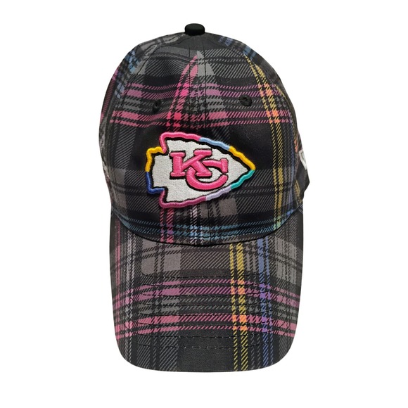Kansas City Chiefs New Era Women's 9TWENTY Crucial Catch Plaid Hat - Picture 1 of 10